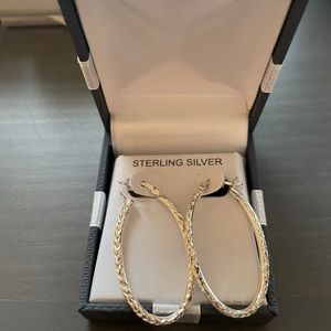 Sterling Silver oval hoop earrings